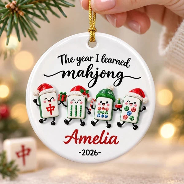 Personalized Mahjong Ornament Custom Name Gift for Players