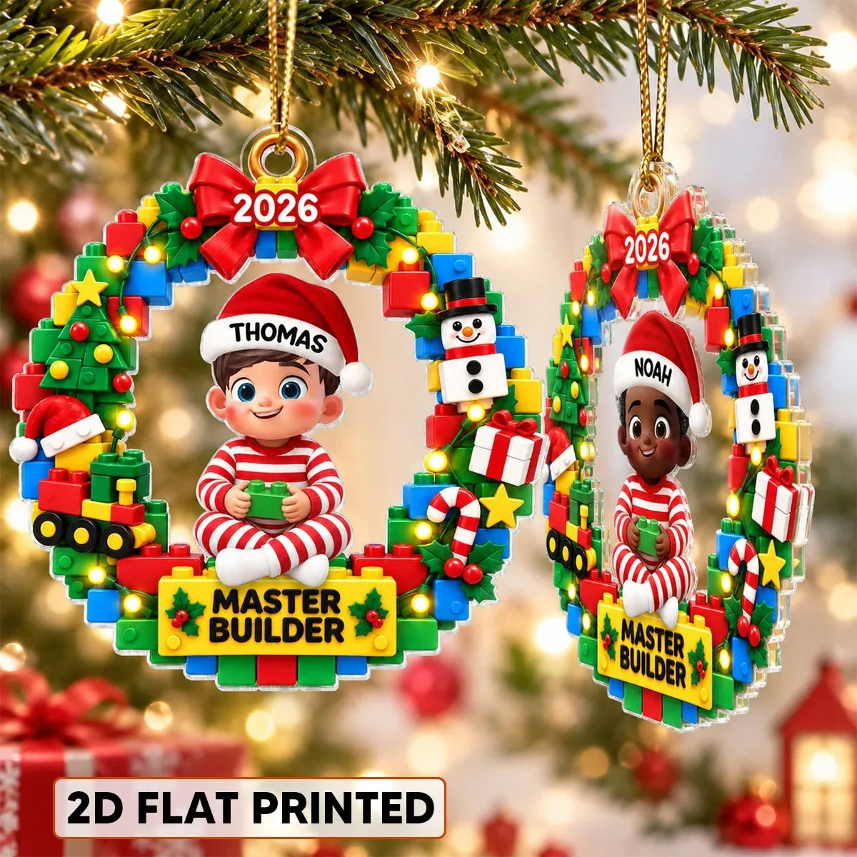 Personalized Acrylic Ornament Master Builder Gift for Kids