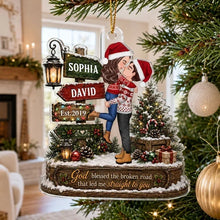 Load image into Gallery viewer, Personalized Acrylic Christmas Ornament Kissing Couple Gift for Couple
