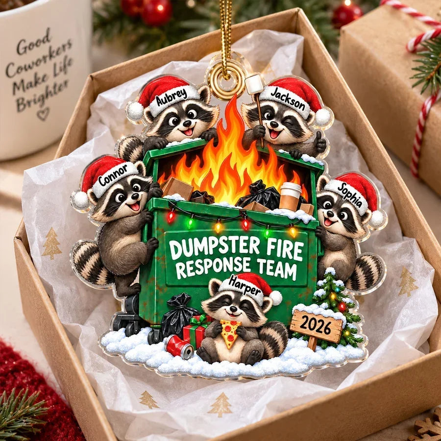 Personalized Raccoon Christmas Ornament Custom Gift for Coworkers