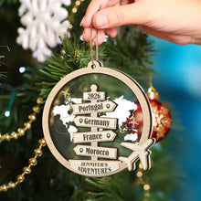 Load image into Gallery viewer, Personalized Travel Map Ornament Custom Gift for Couples
