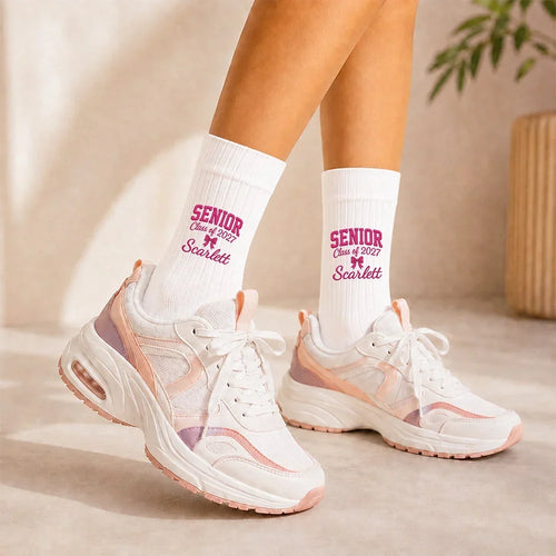 Personalized Embroidered Graduation Socks Custom Senior Gift for Her