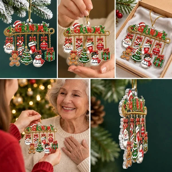 Personalized Acrylic Christmas Ornament Gift for Grandma
