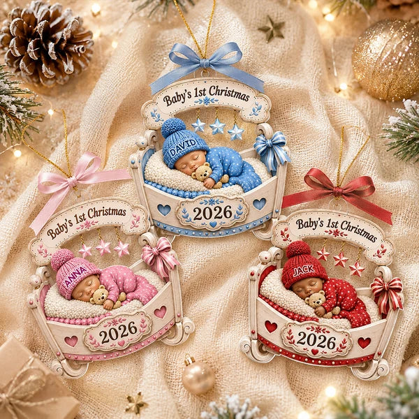 Personalized Baby's 1st Christmas Acrylic Ornament Gift for Family
