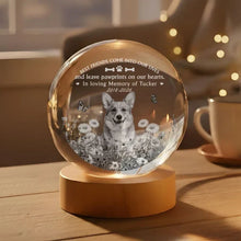 Load image into Gallery viewer, Personalized Dog Memorial Globe Lamp with Flowers Gift for Pet Owners
