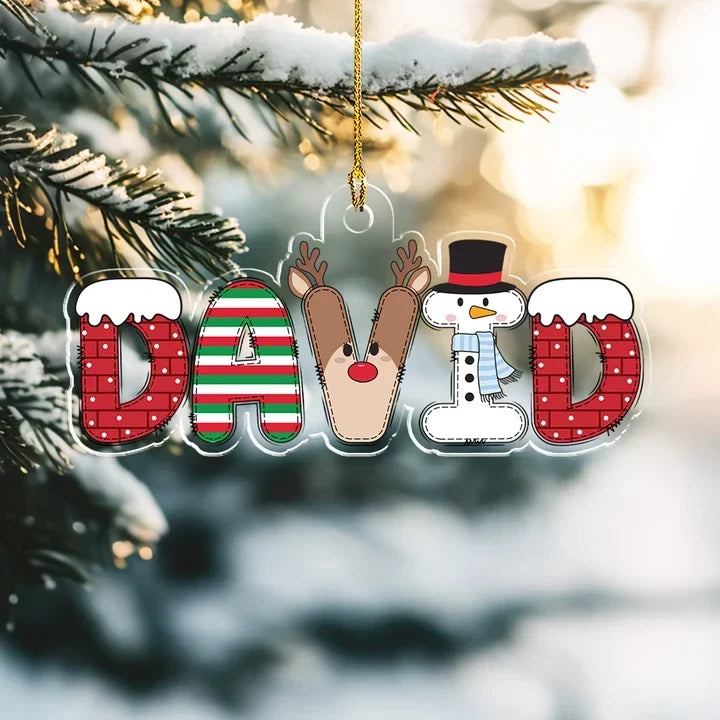 Personalized Acrylic Christmas Ornament Cute Family Gift