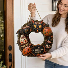 Load image into Gallery viewer, Personalized Wooden Halloween Sign Custom Family Decor Gift

