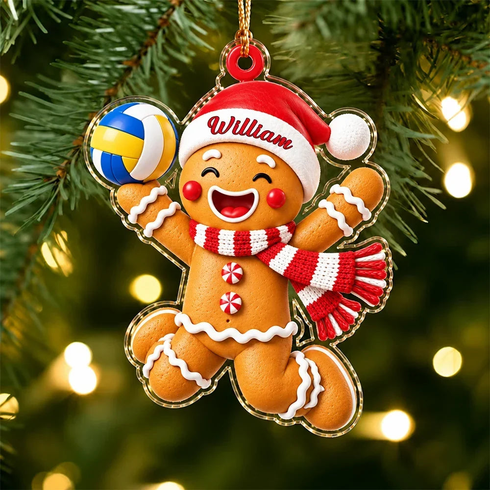 Personalized Volleyball Gingerbread Ornament Unique Gift for Sports Fans