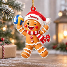 Load image into Gallery viewer, Personalized Volleyball Gingerbread Ornament Unique Gift for Sports Fans
