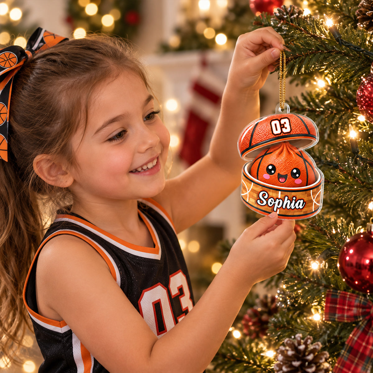 Personalized Basketball Dumpling Acrylic Ornament Gift for Kids
