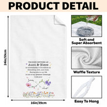 Load image into Gallery viewer, Personalized Kitchen Towel Floral Gift for Aunt Niece Bond
