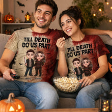 Load image into Gallery viewer, Personalized Horror Couple T-Shirt Gift for Halloween

