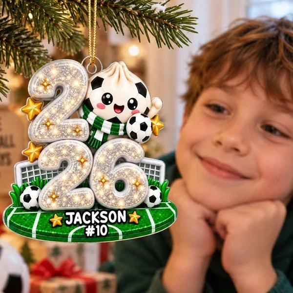 Personalized Soccer Dumpling Acrylic Ornament Gift for Kids