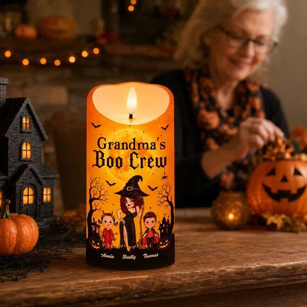Personalized Flameless LED Candle for Grandma Halloween Decor Gift