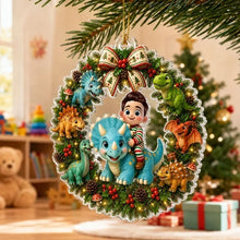 Load image into Gallery viewer, Personalized Dinosaur Acrylic Ornament Gift for Kids Christmas

