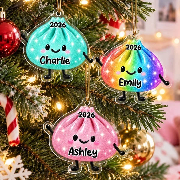 Personalized Dumpling Acrylic Ornament Custom Name Kids Gift