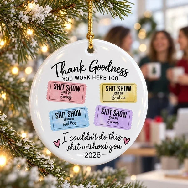 Personalized Ceramic Christmas Ornament Gift for Coworkers