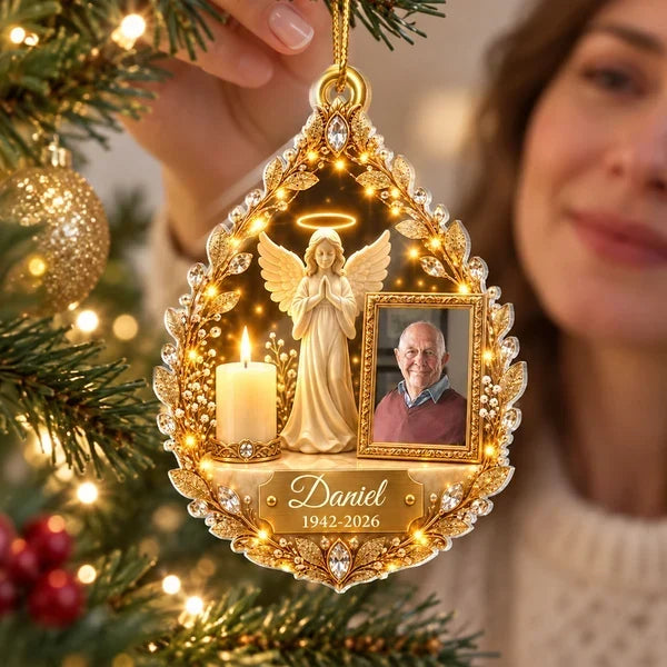 Personalized Acrylic Ornament Sympathy Gift for Family Angel