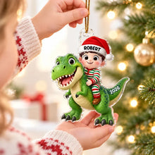 Load image into Gallery viewer, Personalized Acrylic Dinosaur Ornament for Kids Christmas Gift
