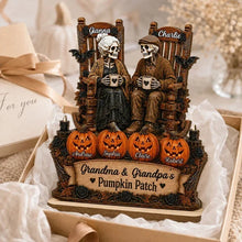 Load image into Gallery viewer, Personalized Skeleton Couple Wooden Plaque Gift for Family Halloween Decor
