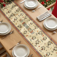 Load image into Gallery viewer, Personalized Table Runner with Grandkid Doodles for Grandparents Gift
