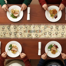 Load image into Gallery viewer, Personalized Table Runner with Grandkid Doodles for Grandparents Gift
