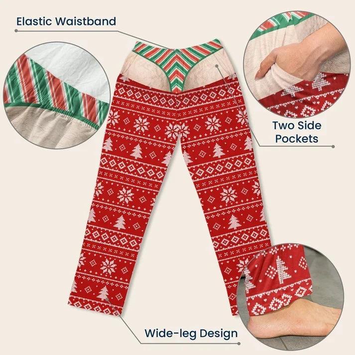 Personalized Christmas Men's Sweatpants Funny Underwear Gift for Him