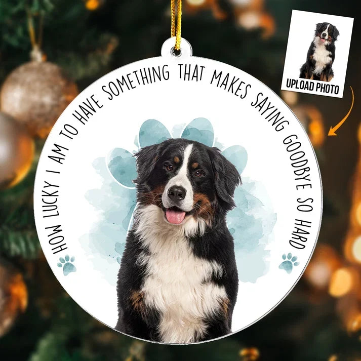 Personalized Dog Photo Acrylic Ornament Sympathy Gift