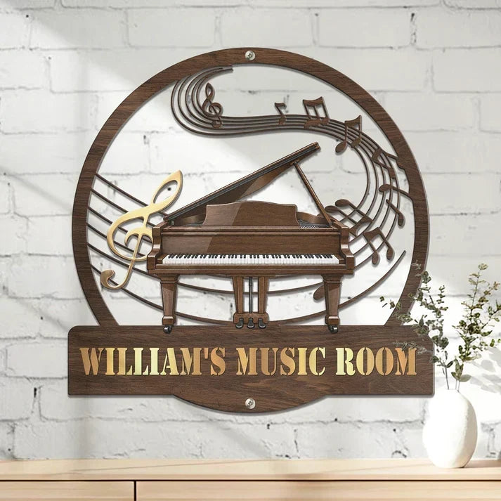 Personalized Metal Sign Custom Music Room Decor Gift for Pianists