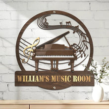 Load image into Gallery viewer, Personalized Metal Sign Custom Music Room Decor Gift for Pianists
