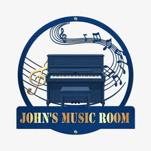 Load image into Gallery viewer, Personalized Metal Sign Custom Music Room Decor Gift for Pianists
