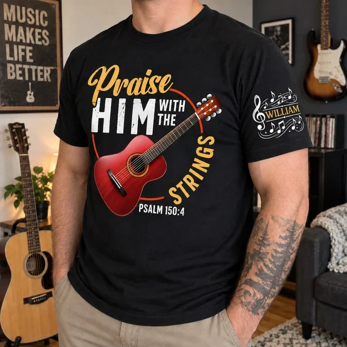 Personalized Guitar Tee Faith Design Custom Shirt Gift