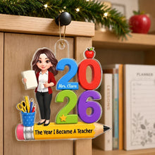 Load image into Gallery viewer, Personalized Teacher Acrylic Ornament Colorful Classroom Gift
