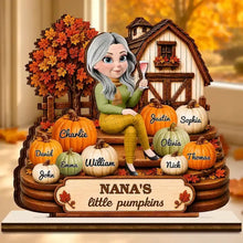 Load image into Gallery viewer, Personalized Wooden Plaque for Grandma with Pumpkins Gift
