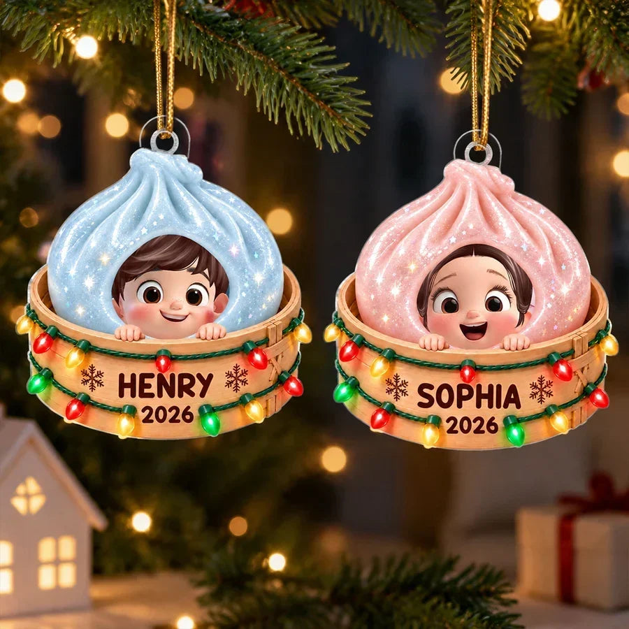 Personalized Christmas Acrylic Ornament Smiling Child Gift for Kids