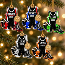 Load image into Gallery viewer, Personalized Wrestling Acrylic Ornament Gift for Son Christmas
