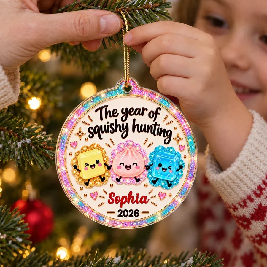 Personalized Acrylic Christmas Ornament Colorful Design Gift for Kids