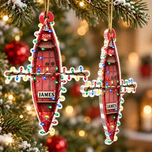 Load image into Gallery viewer, Personalized Red Kayak Acrylic Ornament Custom Gift for Boaters
