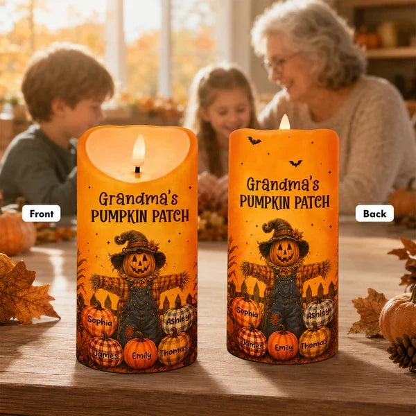 Personalized Flameless LED Candle Autumn Decor Gift for Grandma