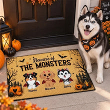 Load image into Gallery viewer, Personalized Halloween Doormat for Dog Lovers, Cute Pumpkins Design
