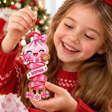Load image into Gallery viewer, Personalized Acrylic Dumpling Ornament Custom Name Gift for Kids
