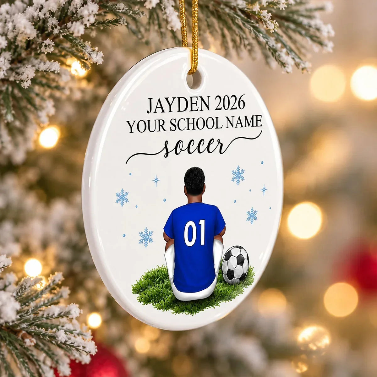 Personalized Soccer Player Ornament Gift for Athletes