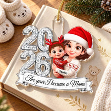 Load image into Gallery viewer, Personalized Acrylic Ornament New Mom Christmas Gift 2023
