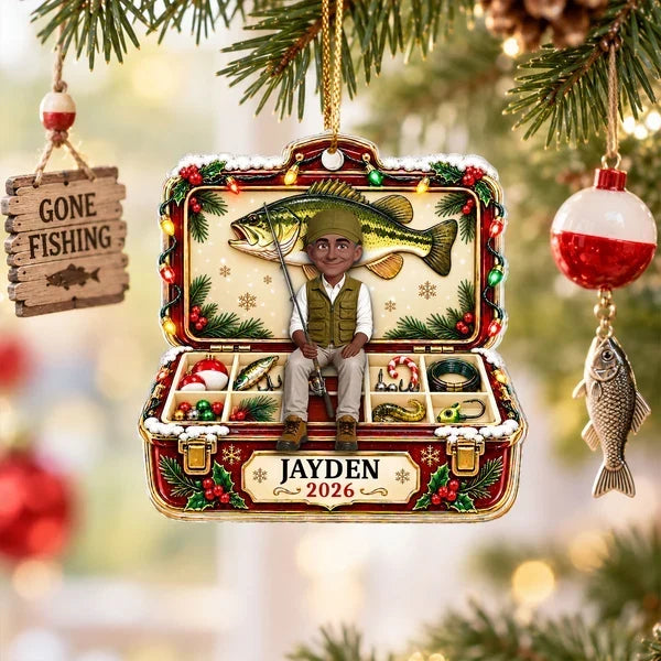 Personalized Fishing Acrylic Ornament Custom Name Gift for Dad