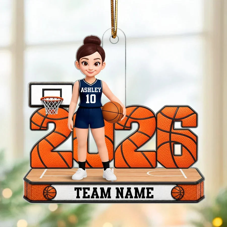Personalized Basketball Player Acrylic Ornament Gift for Son
