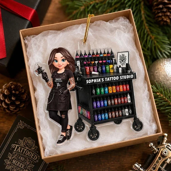 Personalized Tattoo Artist Acrylic Ornament Custom Gift for Her