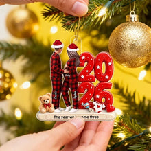 Load image into Gallery viewer, Personalized Acrylic Ornament Expecting Couple Baby Bump Gift

