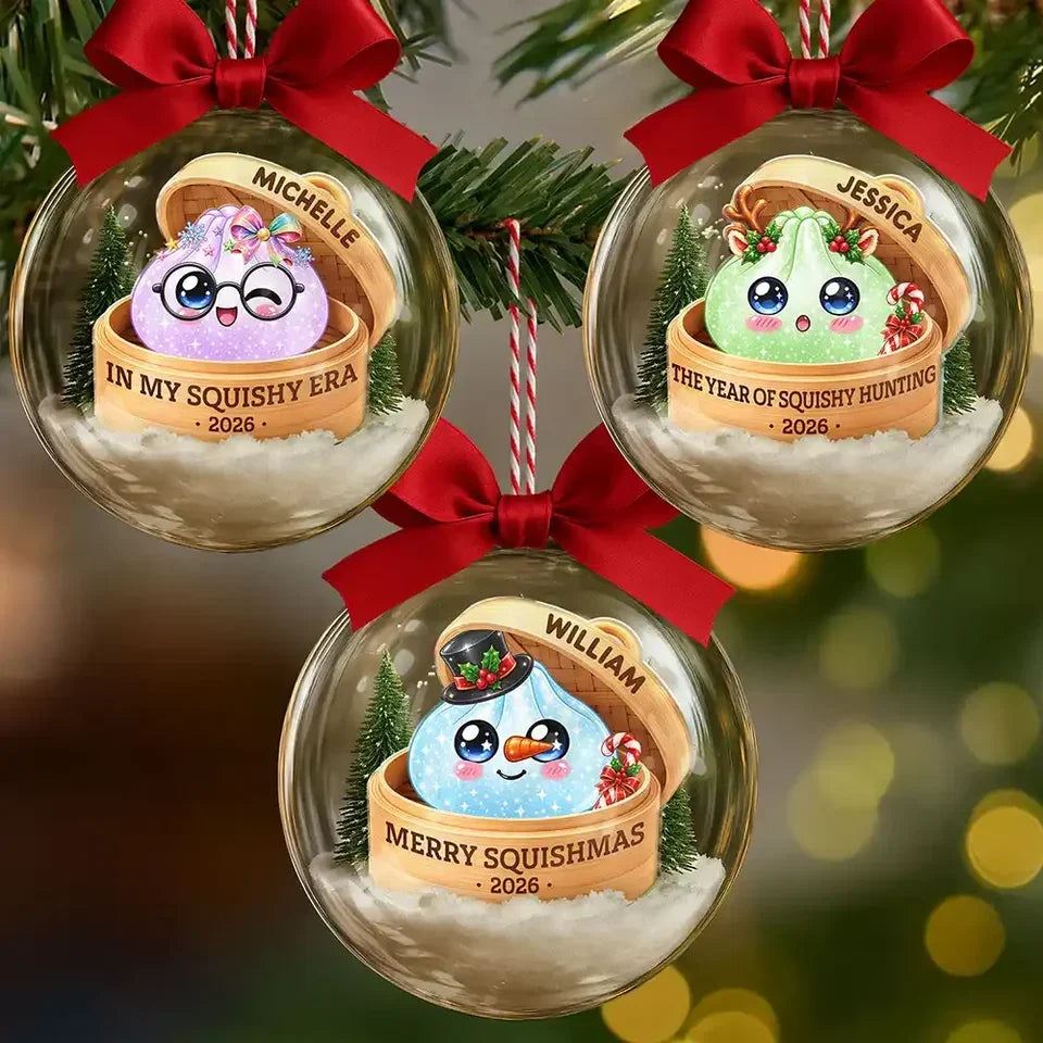 Personalized Acrylic Snow Globe Ornament Rainbow Dumpling Gift for Christmas