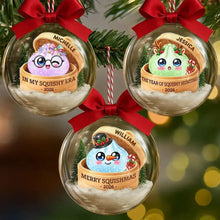 Load image into Gallery viewer, Personalized Acrylic Snow Globe Ornament Rainbow Dumpling Gift for Christmas
