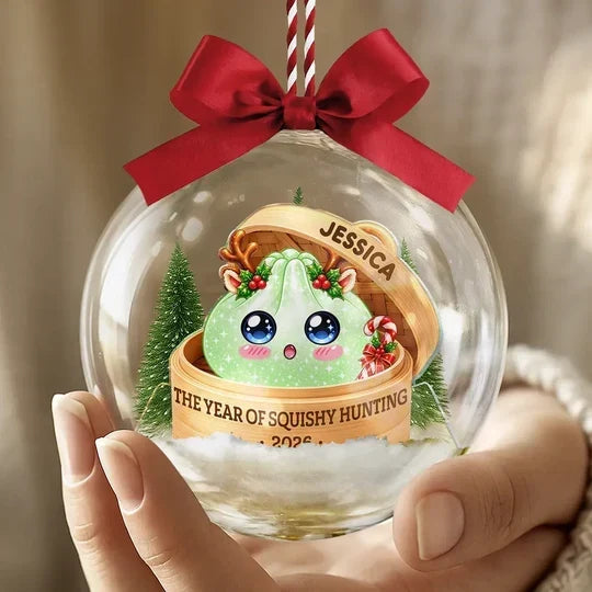 Personalized Acrylic Snow Globe Ornament Rainbow Dumpling Gift for Christmas